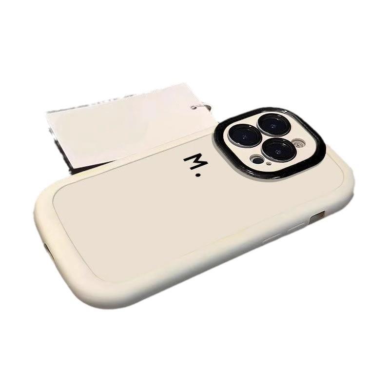 For Apple 17promax Mobile Phone Case Simple Painted M Letter Creative for IPhone14Plus Puff 15/13
