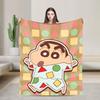 Cute Cartoon Crayon Shin-chan Blanket  Wool Funny Breathable Throw Blankets for Home Textile Decor