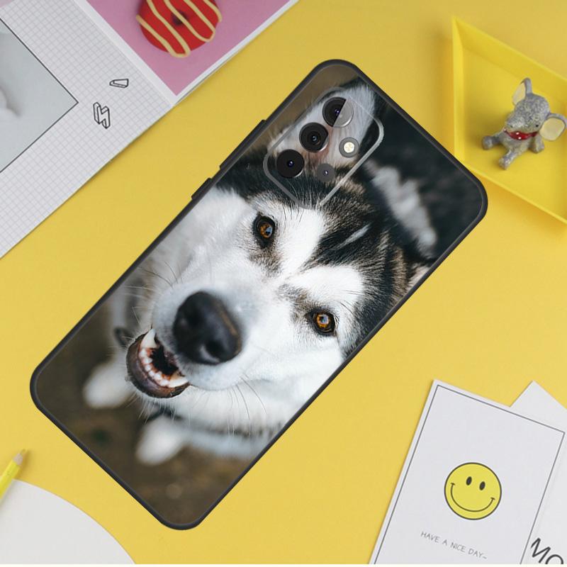 Animal Husky Puppy Case For Samsung Galaxy A16 A26 A36 A56 A06 A55 A35 A15 A53 A32 A52 A33 A13 A14 A34 A54 A17