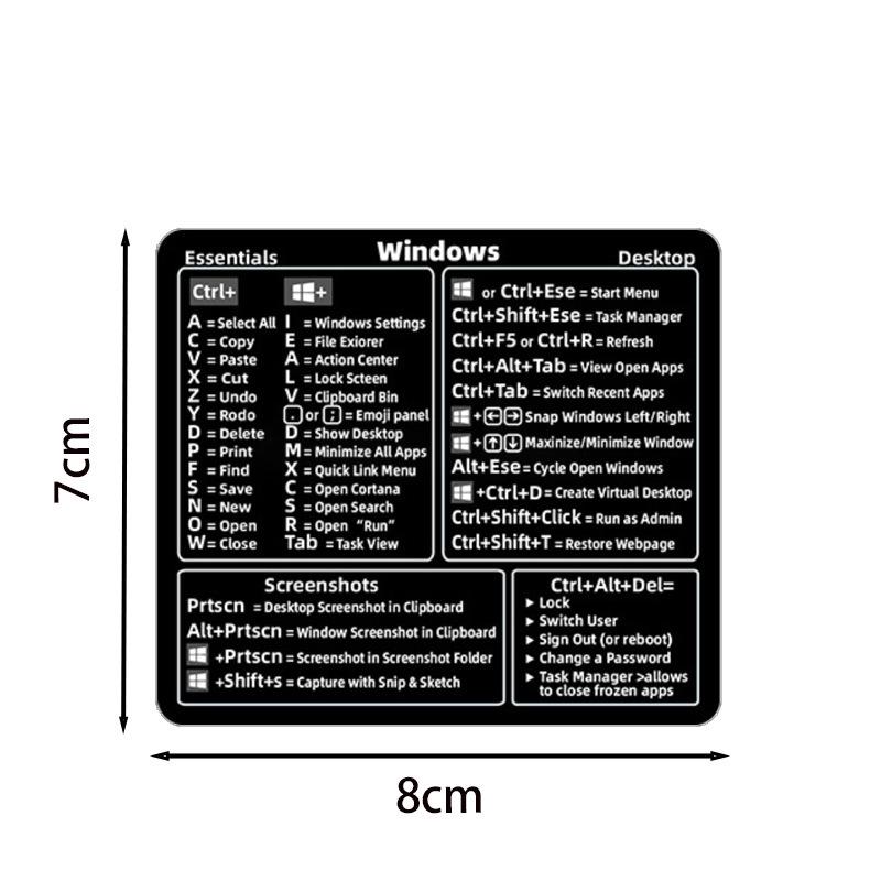 Waterproof Keyboard Shortcuts Sticker for Windows/MacBook Laptops