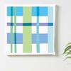 Lib Checkered Blue Art Fabric Panel 57x57cm Made in Japan Pastel Modern Stylish Interior Decor