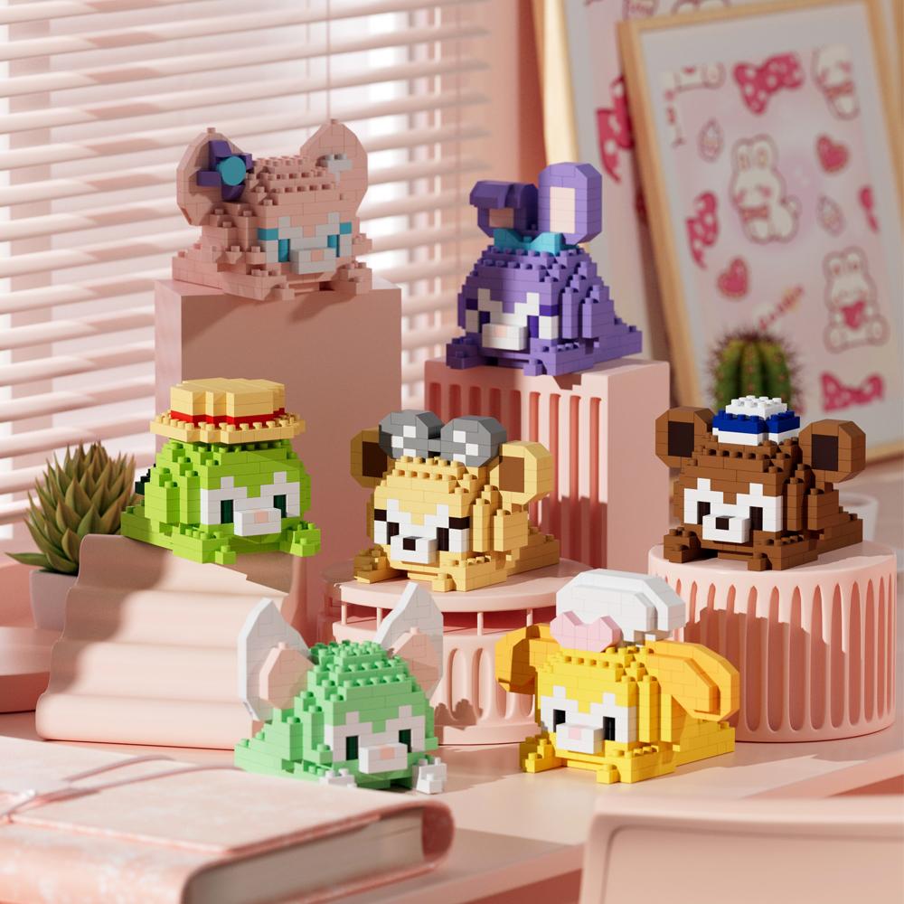 MINISO Cartoon Ornaments Micro Building Blocks Action Figures Nano Blocks Disney Sanrio Kids Toys Christmas Birthdays Gifs