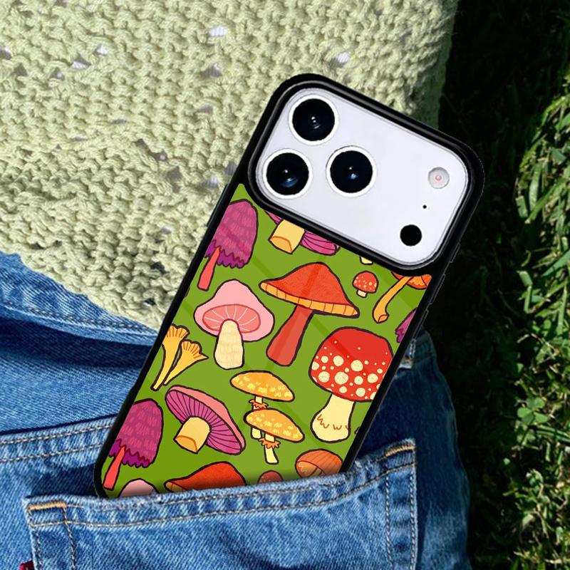 Psychedelic Mushrooms Florals Mobile Phone Case Compatible with IPhone 17 16 15 14 13 12 11Pro Max 17 Air Cover