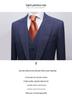 Korean Style Men's Slim Fit Blue Striped Three-Piece Suit