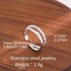 Stainless Steel Adjustable Open Ring - Colorfast Titanium Jewelry
