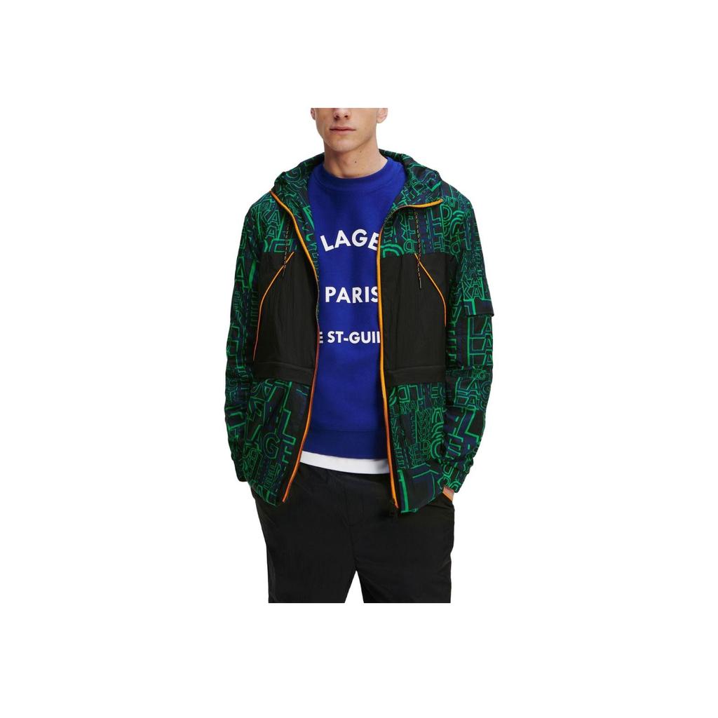 Karl Lagerfeld Urban Street Social Logo Print Casual Hooded Parka Men Outerwear 235M1505Q81