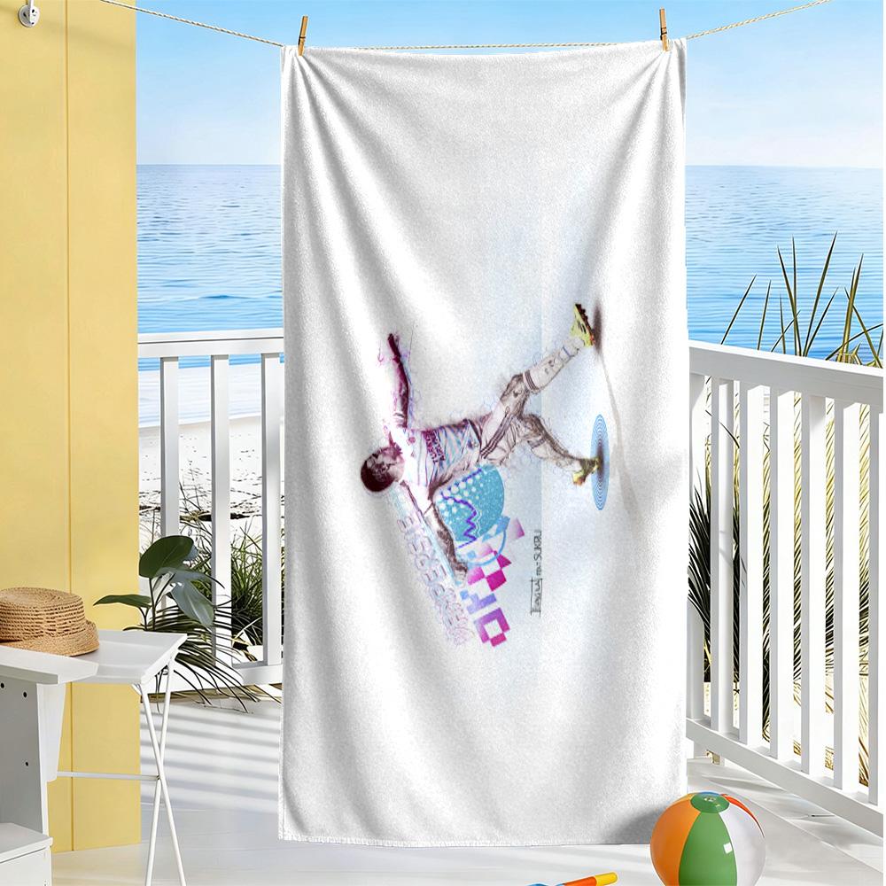 Player Celebrates Victory Moment Beach Towel Super Soft Microfiber Quickdry Fabric Comfortable Lightweight