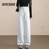 Women's High Waist Loose Straight Wide-Leg Denim Jeans