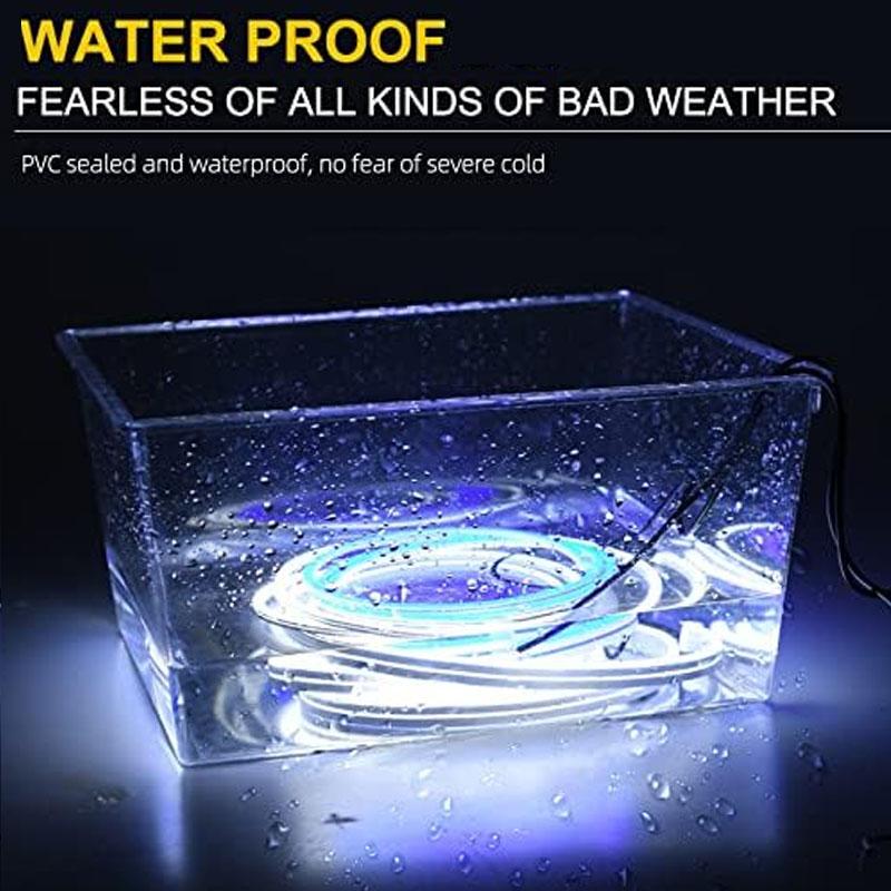 LED Daytime Running Light Scan Starting Car Hood Atmosphere Light Strip 180CM Waterproof Auto Exterior Decorative Ambient Lamp