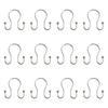 Pack of 12 Sturdy Iron Double Hook Hangers Iron Texture Suitable for Bathroom Curtain and Home Organization
