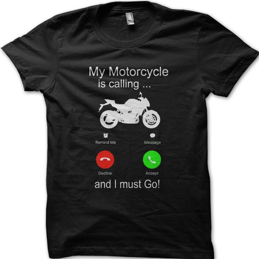 Мой мотоцикл зовет Футболка с принтом Biker Yamaha Suzuki Kawasaki 9040 L