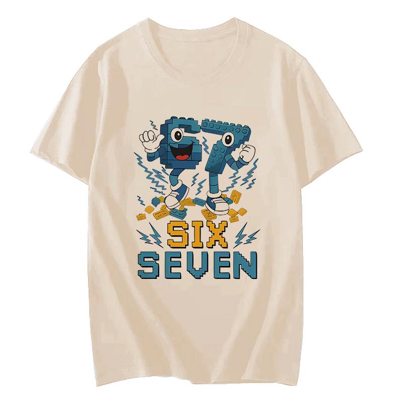 Funny Six Seven 67 Brainrot Print Fashion T Shirt Unisex Women Fashion Gaming Meme TShirt Y2k Casual Short Sleeve Tee Tops Clothes
