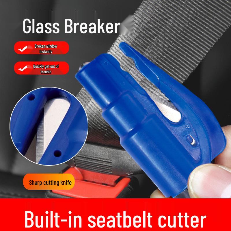Přenosné mini bezpečnostní kladívko do auta s rozbíječem skla a řezačem bezpečnostních pásů