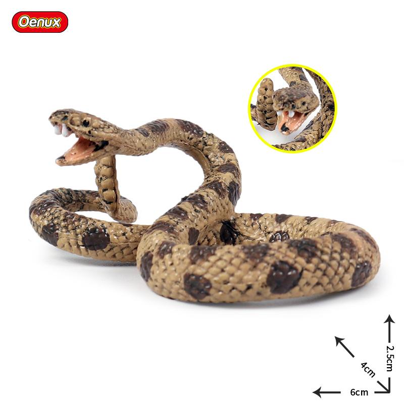 Oenux Simulation Forest Savage Snakes Animals Model Wild Cobra Rattlesnake Python Action Figures Party Favor Decor Kids Toy Gift