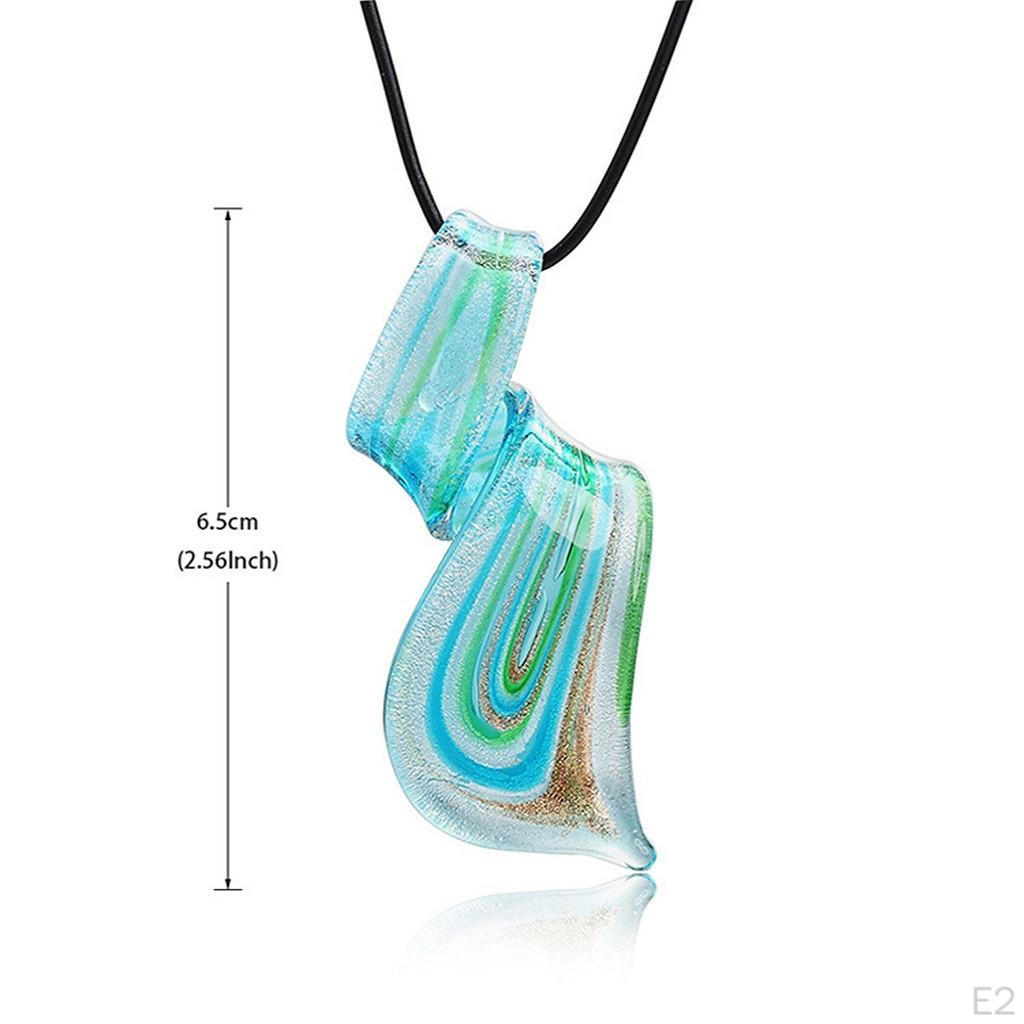1 Set Fashion Striped Spiral Glass Necklace Earrings Women's Jewelry Pendants Charms