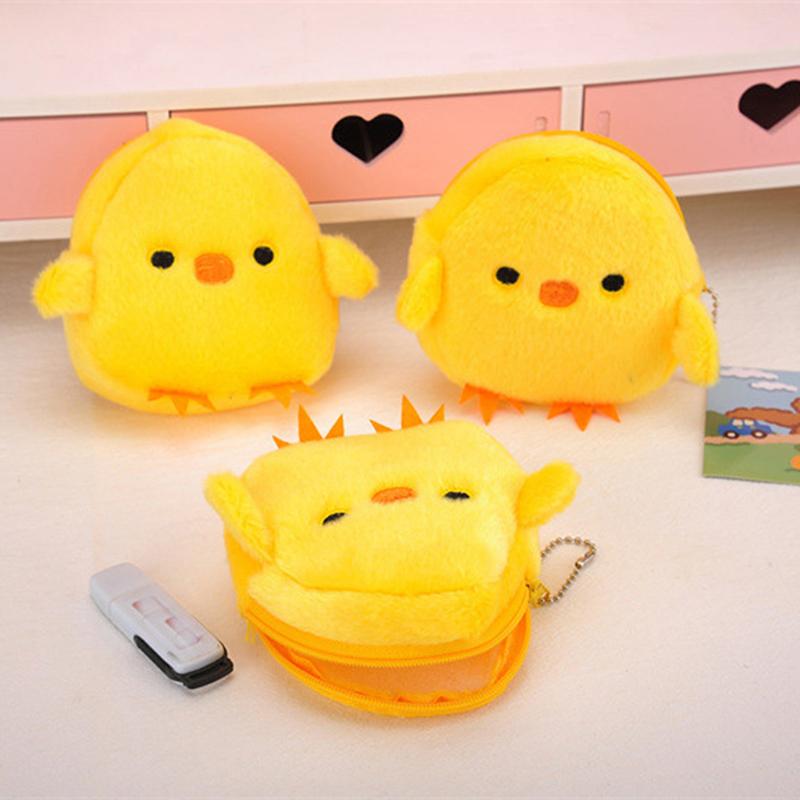 1Pcs Cute Little Yellow Chicken Coin Purse Soft Mini Cartoon Coin Purse