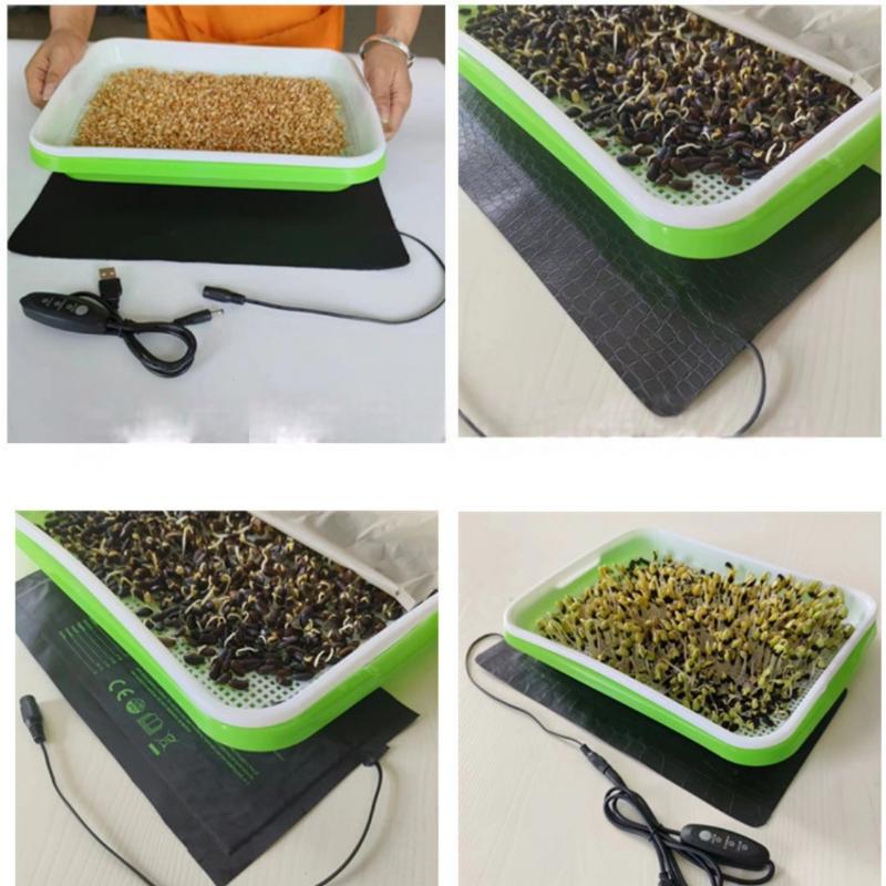 1 Set Pvc Leather Plant Warming Mat Indoor 35-55 Usb Warm Hydroponics Heating Pad For Plants Reptiles 8.5/7.5W Plant Heat Mat