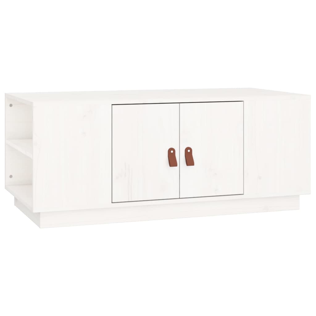 Vidaxl Coffee Table, White, 100X50X41 Cm, Solid Pine Wood