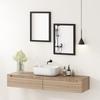 Wall Bathroom Mirror, 30 x 40 cm Wall-Mounted Mirror for Living Room, Bedroom, Hallway, Set of 2, Black