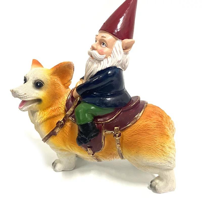 Christmas Gift Ornament Garden Ornament Dwarf Resin Crafts Cartoon Dwarf Statue White Bearded Old Man