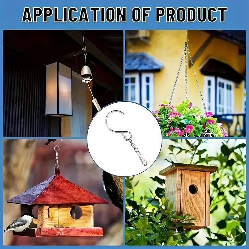 S-Type 360° Rotating Stainless Steel Hook for Outdoor Decor