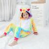 One-Piece Colorful Kids Rainbow Unicorn Shaped Kigurumi Animal Cosplay Sleepwear Costume