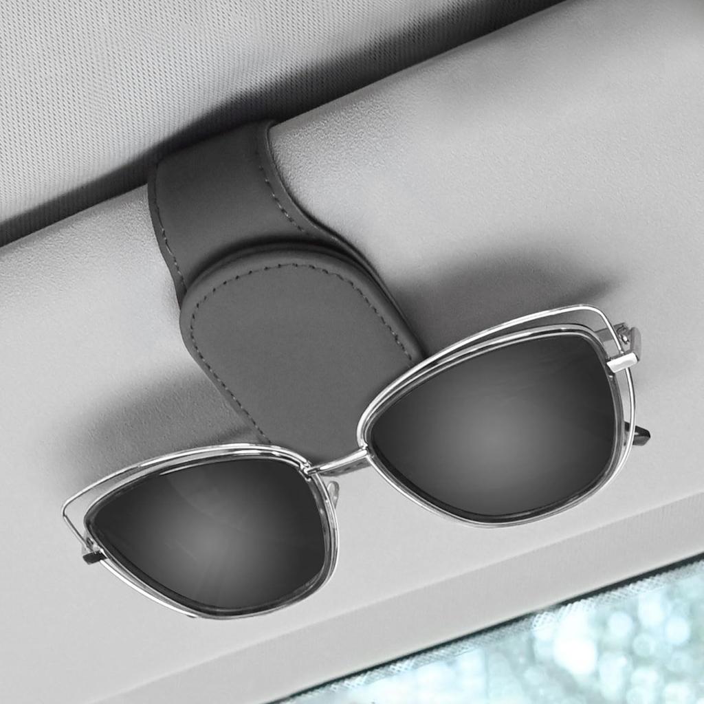 Sunglasses Holder Car Eyeglass Holder Sun Visor Eyeglass Clip Leather Easy Install Auto Parts