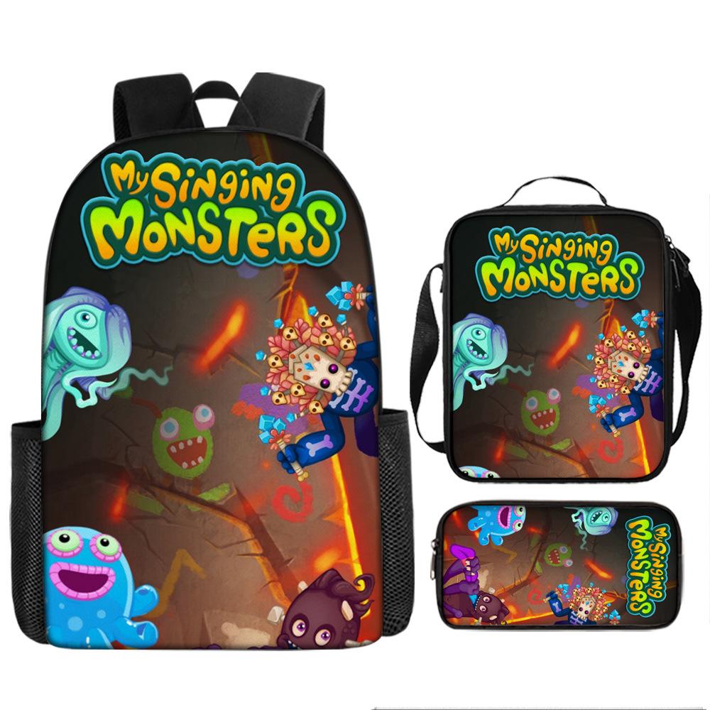 Monster music cartoon animation primary school third or fourth grade light burden reduction primary and secondary school students storage bag