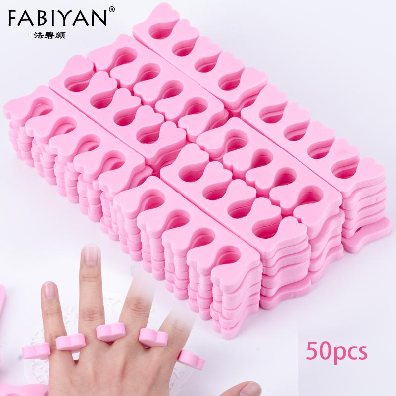 50pcs/Pack Pink Nail Art Toes Separators Fingers Foots Sponge Soft Gel UV Tools