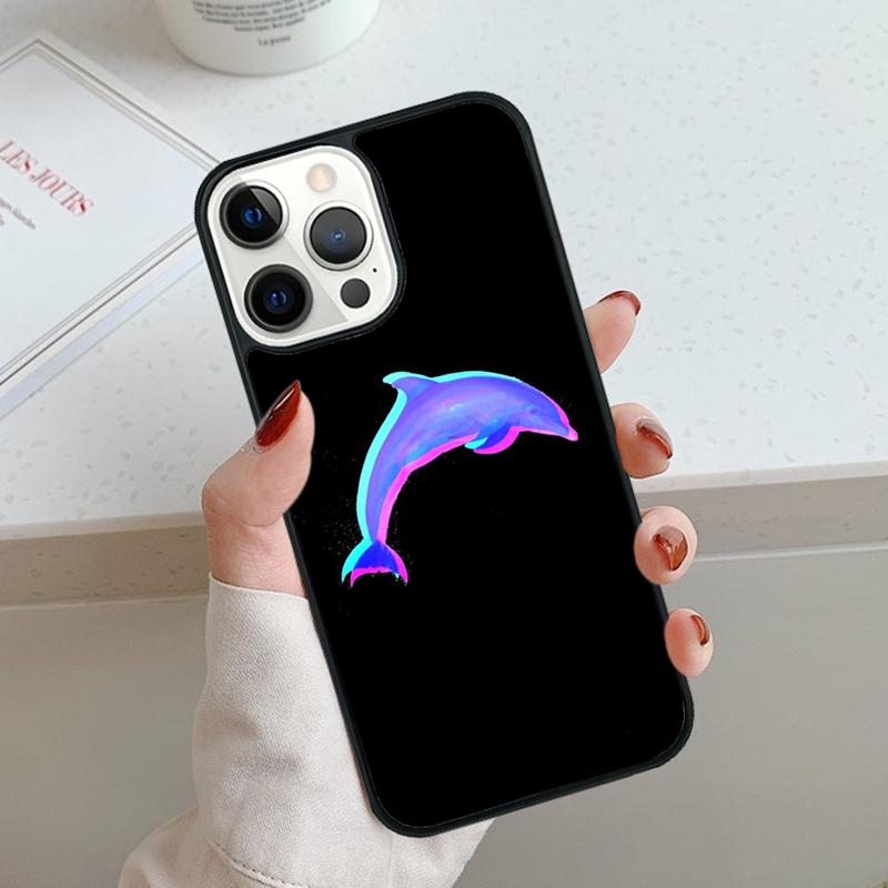 Vaporwave Dolphin Phone Case For iPhone 17 Air 11 12 13 14 15 16 Pro Max Cover For iPhone 17 Air Max Plus Coque Shell