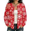 Women's Christmas Printed Long Sleeve Cardigan for Holiday Party