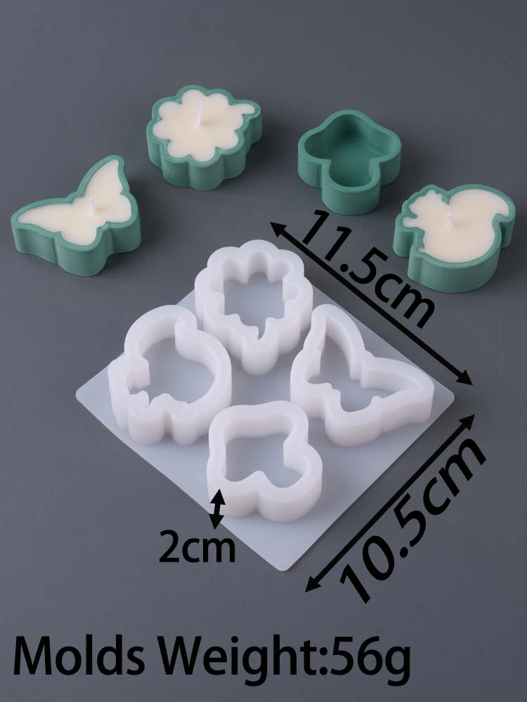 Heart Round Candle Cup Silicone Mold DIY Mini Tealight Candlestick Molds Plaster Resin Jewelry Storage Box Craft Making Home Dec