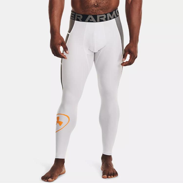 Under Armour Evolution Logo Bedruckte Trainingsleggings Herren Leggings Haze-Grau 1366423-014