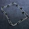 Black Spinel Gemstone 925 Sterling Silver Jewelry Necklace 36"