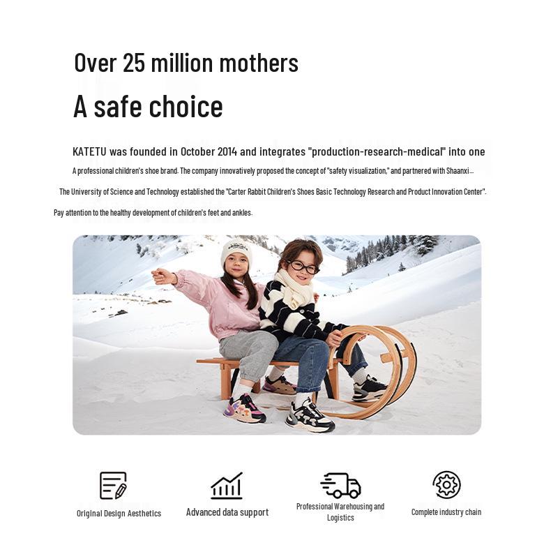 Carter Rabbit Velvet Black Winter Girls' High-Top Leather Boots X4CK013