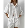 Fashion Fashion Casual White Summer Half Sleeves Shirt Shorts Suit Shirt and Shorts Suit
