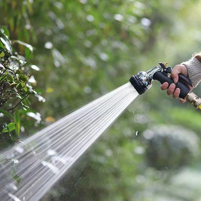 Water Spray Gun High Pressure Metal Water Spray Gun Rust Prevention with Rubber Handle for Car Garden Lawn Wash for Cleaning