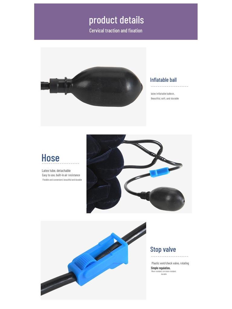 Inflatable Cervical Traction Neck Support Velvet Device