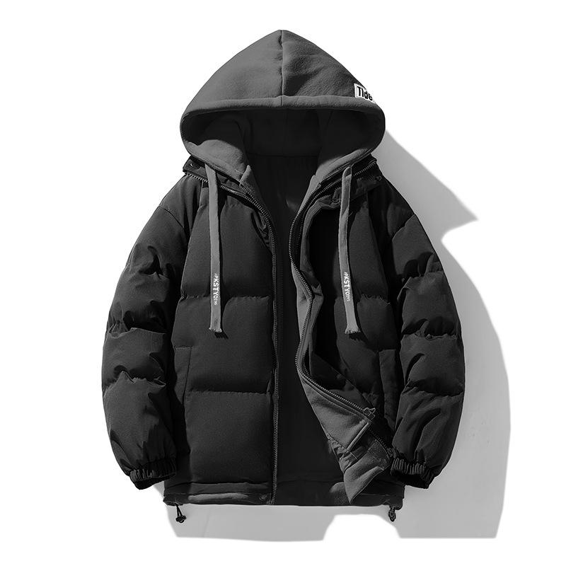 

Fake two-piece couple s cotton clothes, fashionable and versatile cotton-padded clothes, loose winter teen student jackets M