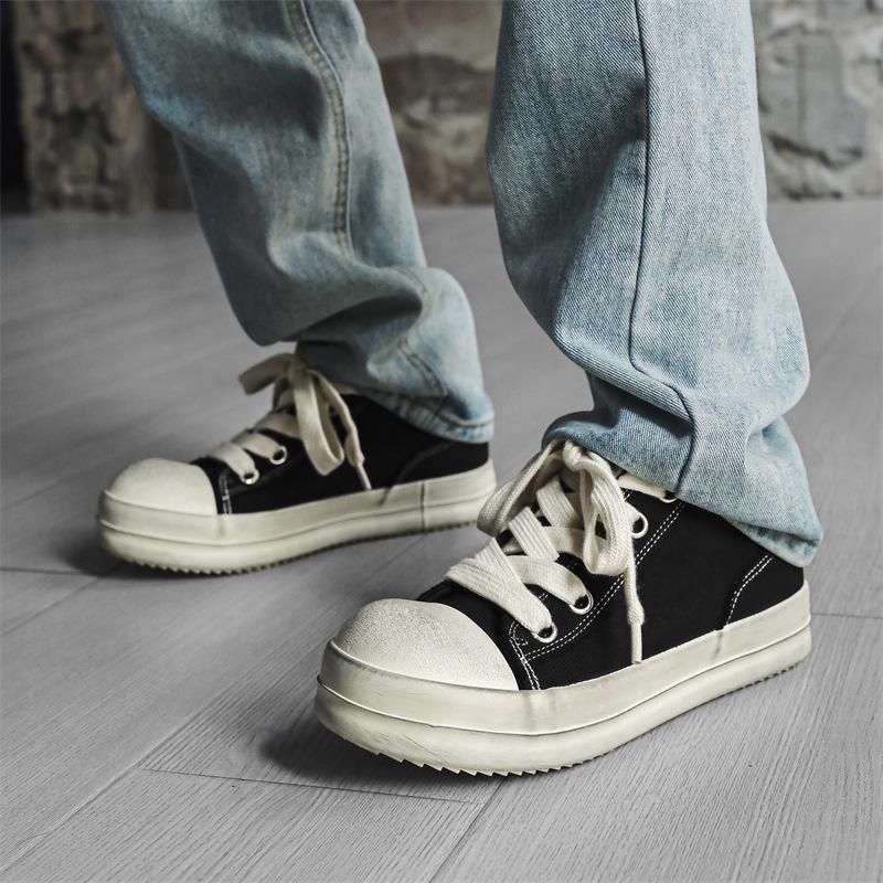 New low-top espadrilles, sports and leisure, old and dirty men's shoes, niche thick-soled heightening board shoes, men's X280