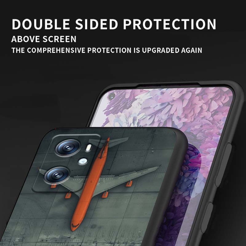 Fashion airplane pattern Phone Case For OPPO Reno 5 6 7 A96 A40 A58 Realme GT A74 A78 Neo2 A74 A78 Find X5 X3 X7 X8 Black