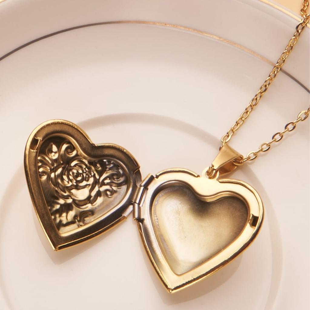Openable Rose Photo Frame Photo Box Pendant Necklace