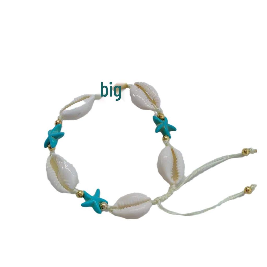 Bohemian Starfish & Turtle Anklet: Handmade Woven Cross-border INS Fashion Jewelry Bracelet.
