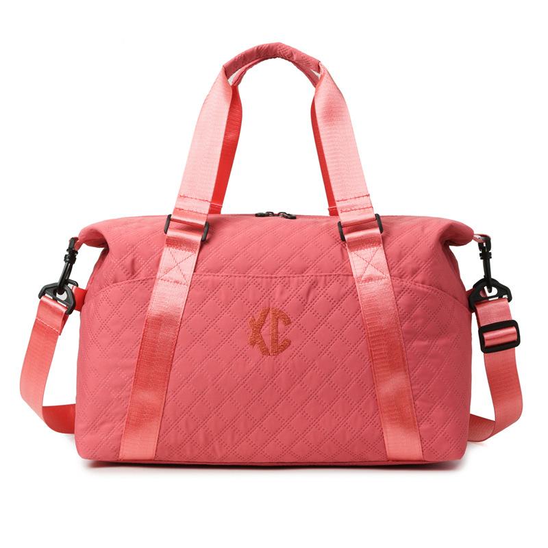 Rucksack mit Kontrastkaro, große Kapazität, Sport- und Fitnesstasche, Reisetasche für Kurzstreckenreisen, Gepäckaufbewahrung