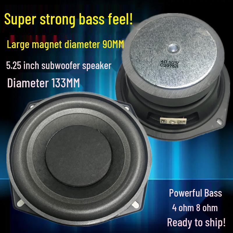 5.25" Subwoofer Speaker, 4/8 Ohm Heavy Bass, Full-Range for Home & Car