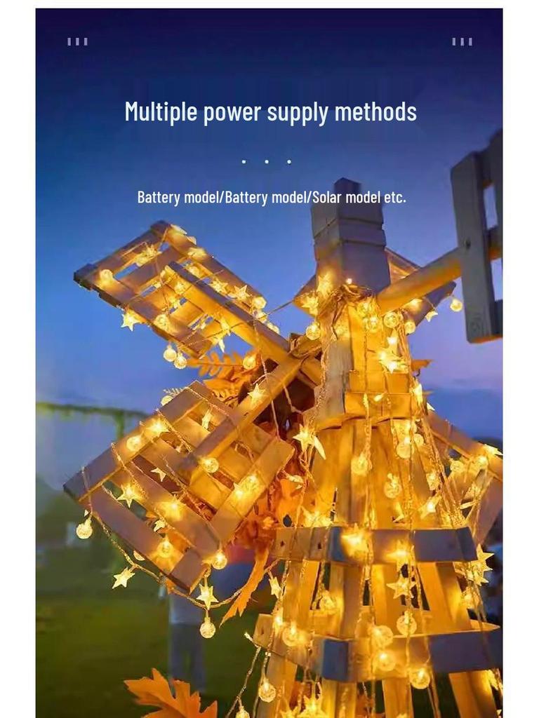 Solar LED Outdoor Star String Lights - Waterproof Patio Garden & Tree Fairy Lights