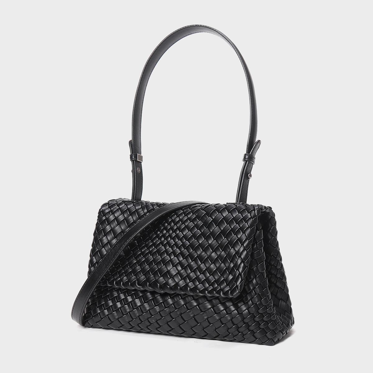 Design Casual Handheld Women s Bag Versatile Fresh Texture Single Shoulder Underarm Bag Handwoven Bag Handheld New Style вино красного