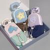 Shell Pattern Marine Drawstring Stationery Bag For Middle School Girls