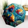 Sea Fish  pattern, automatic folding umbrella, portable and foldable design, 8 ribs, a Christmas or birthday gift.