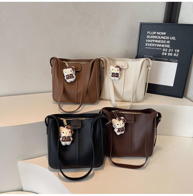 Damen High-End Retro Crossbody Bucket Bag - Herbst/Winter Vielseitige Mode Schultertasche